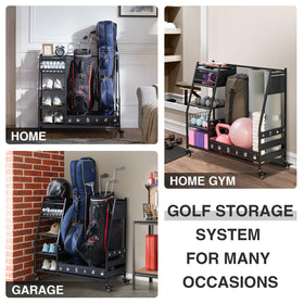 Lauren Harold golf bag organizer powder-coated finish resists chipping and rust.