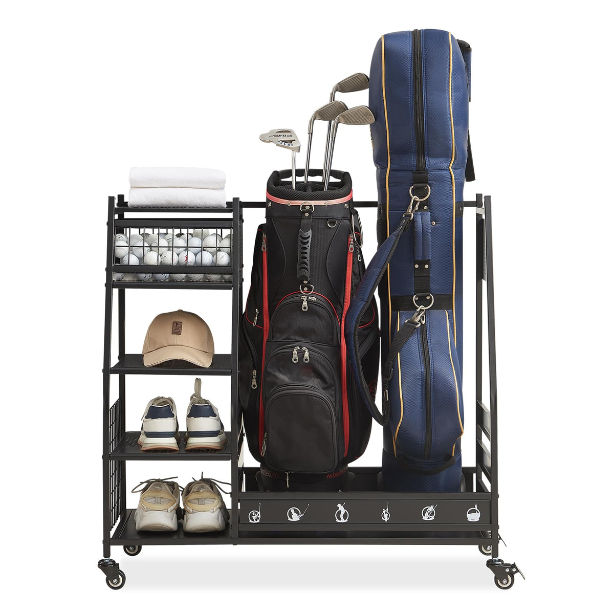 Lauren Harold golf bag organizer quick assembly with included instructions.