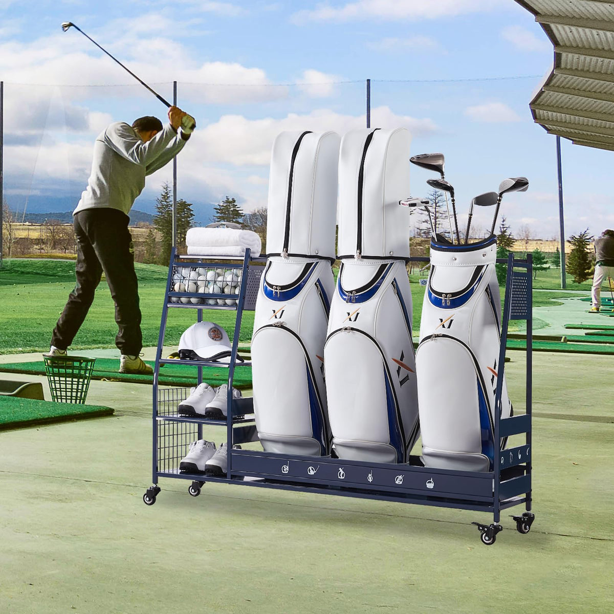 Lauren Harold Golf Organizer rolling wheels enable easy relocation