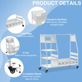 Lauren&Harold Golf Bag Organizer three shelves for small items