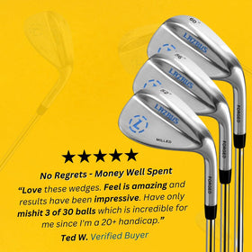 LAZRUS Golf 52-degree wedge at address shows durable forged construction for longevity