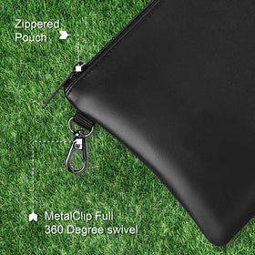 Lcjtop Golf Tee Pouch side profile emphasizing slim, durable on-course design.