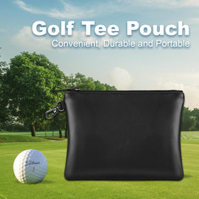 Lcjtop Golf Tee Pouch with accessories demonstrates versatile use for markers, pencils, divot tools.