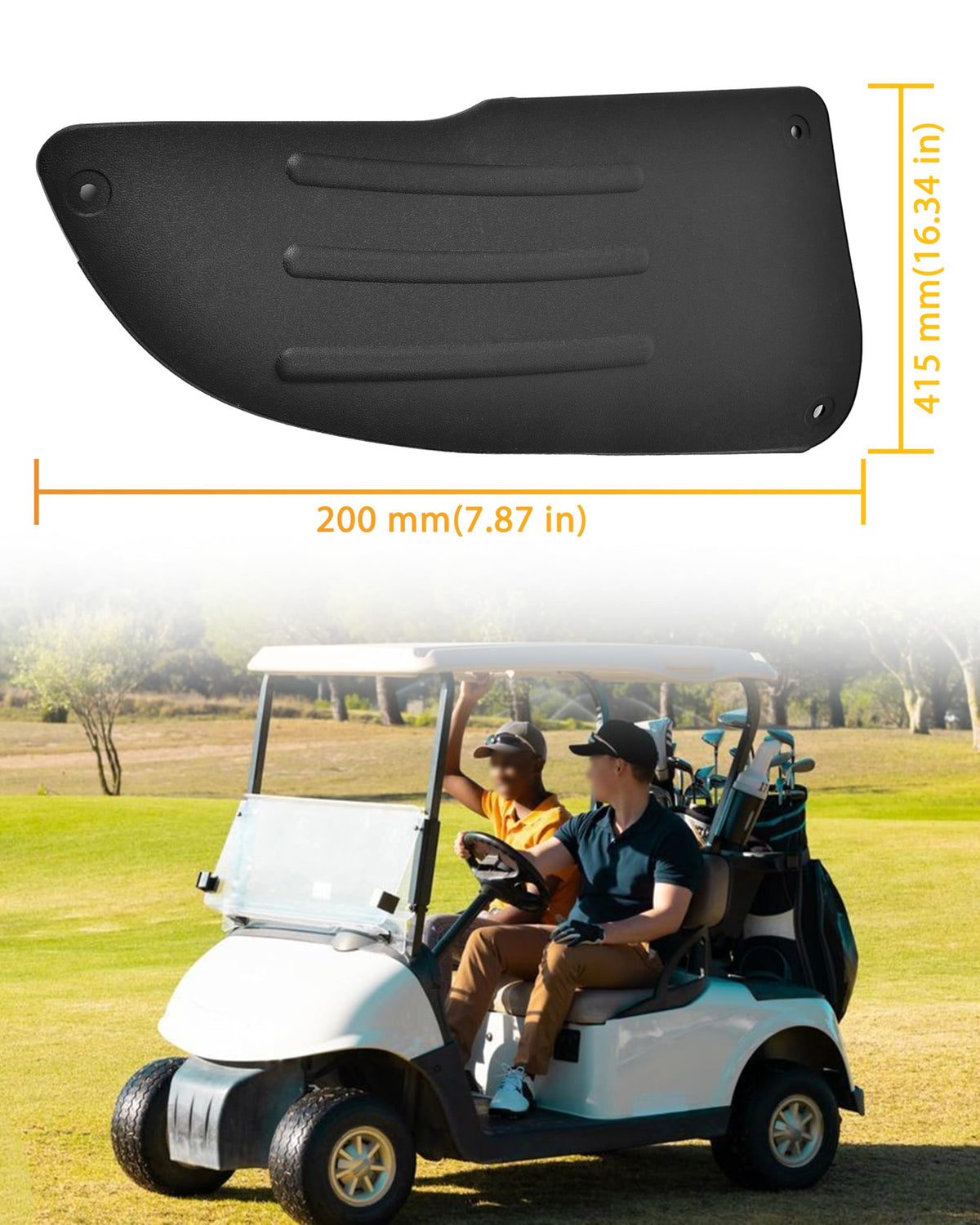 LDETXY complete 2-pack rear side guards ready for quick replacement on EZGO RXV