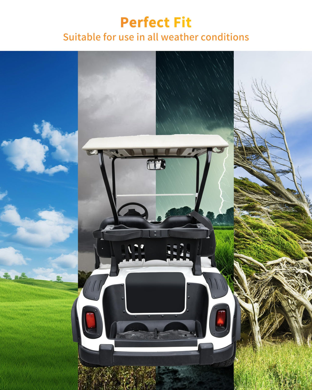 LDETXY PP plastic guard provides durable protection for EZGO RXV rear area