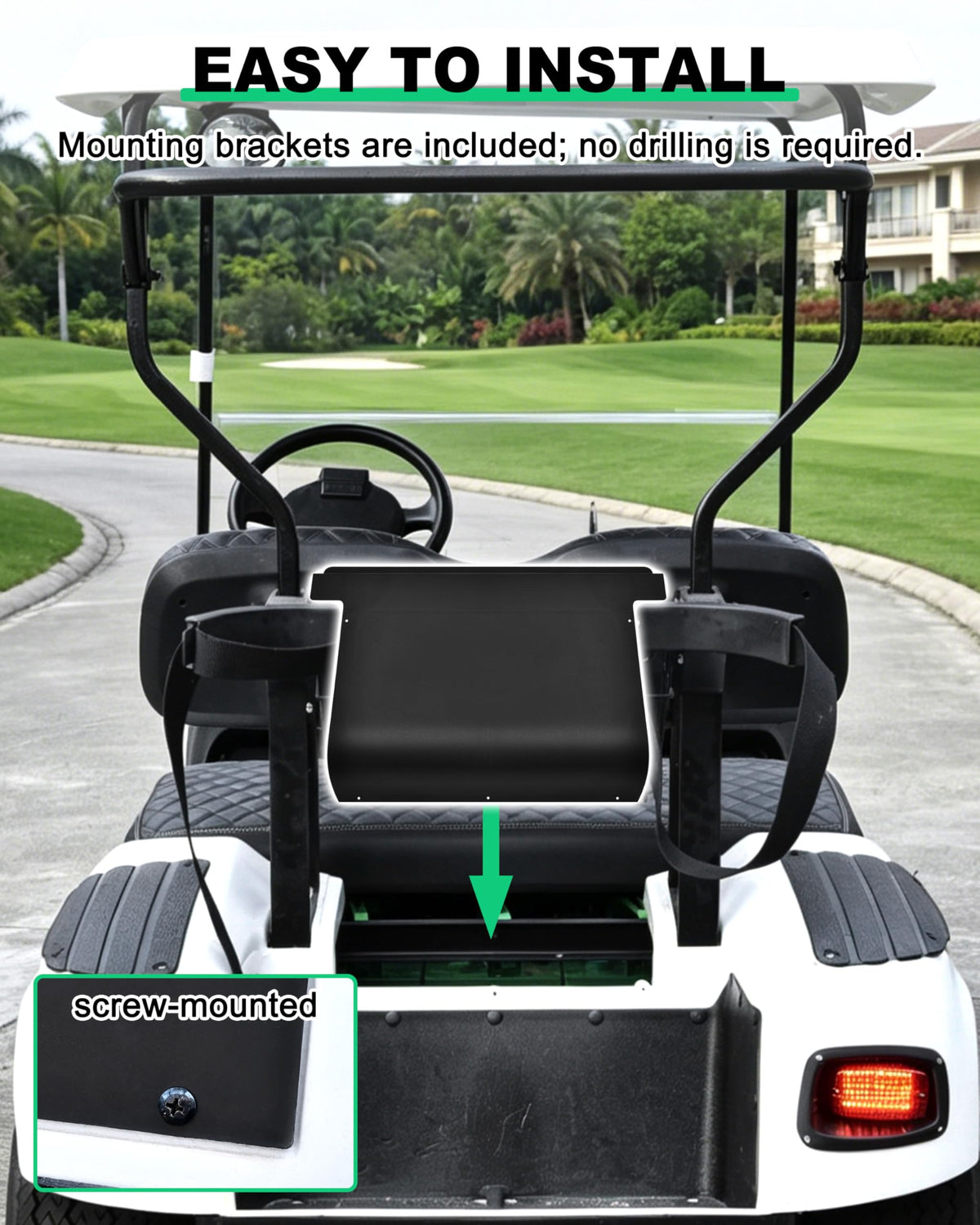 LDETXY reinforced edges protect against impacts and debris for EZ-GO carts.