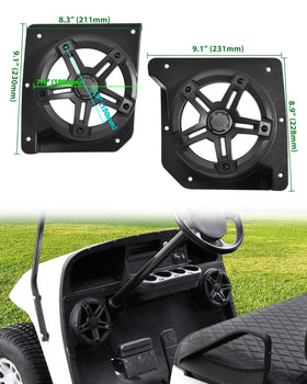 LDETXY front kick-panel mount keeps speakers secure on rough rides