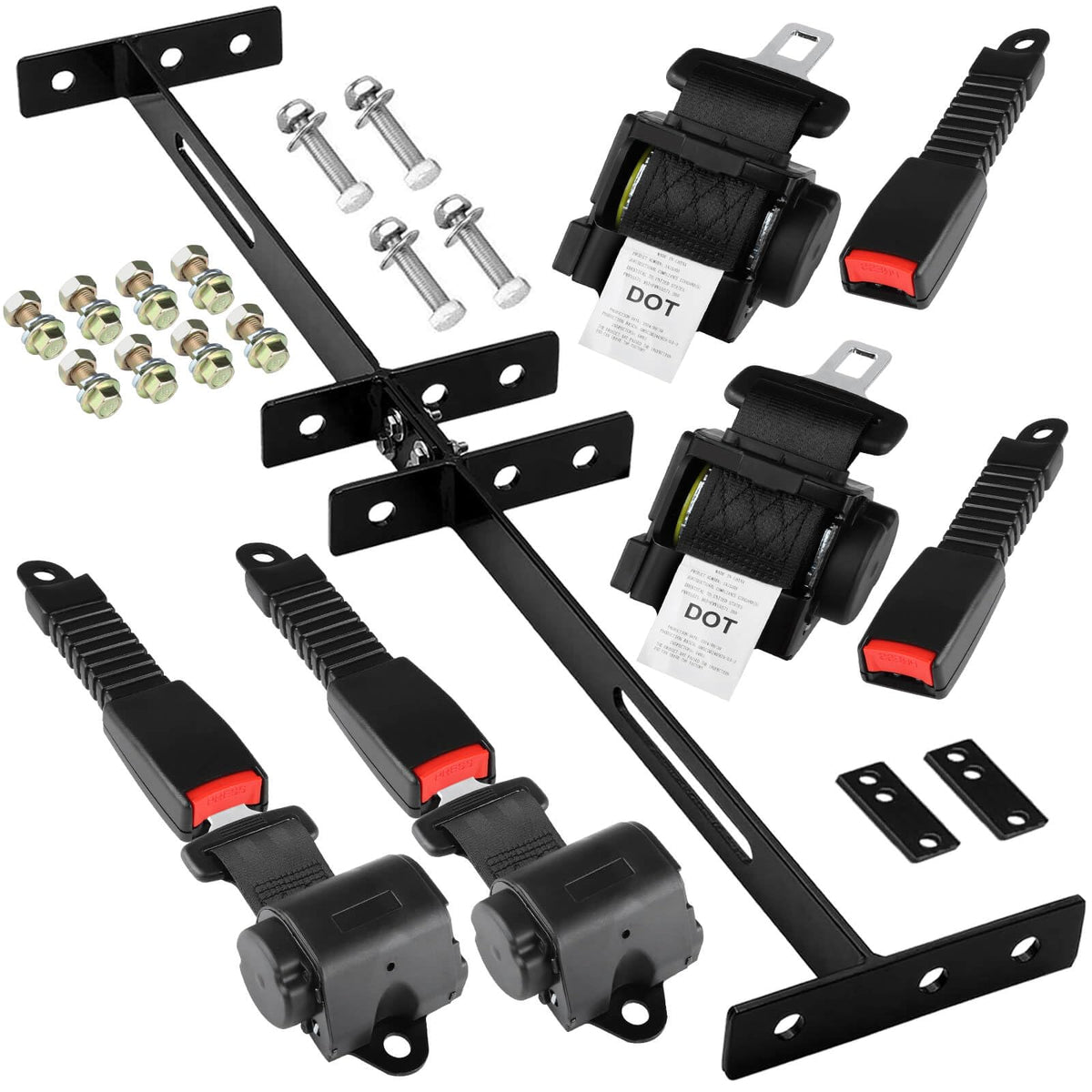 LEAPGOMAX 61-inch retractable belt on the front seat for street-ready golf cart use