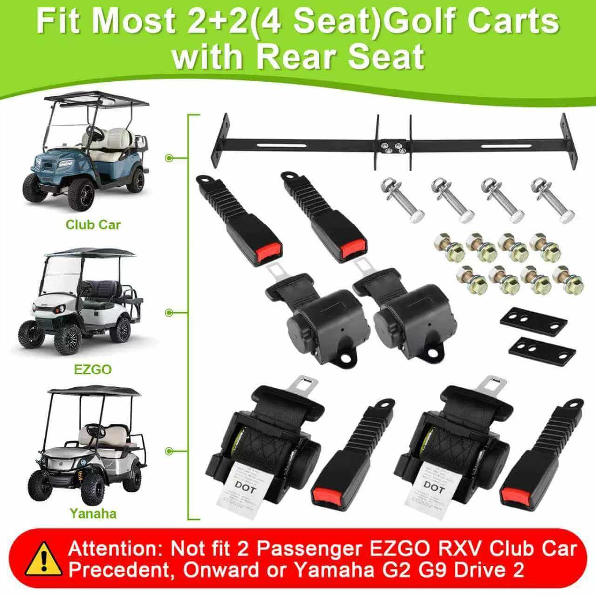 LEAPGOMAX 61-inch retractable belt on the rear seat for passenger stability