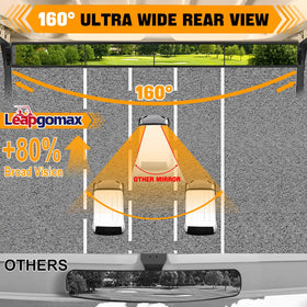 LEAPGOMAX adjustable height-angle mirror for full rear panorama