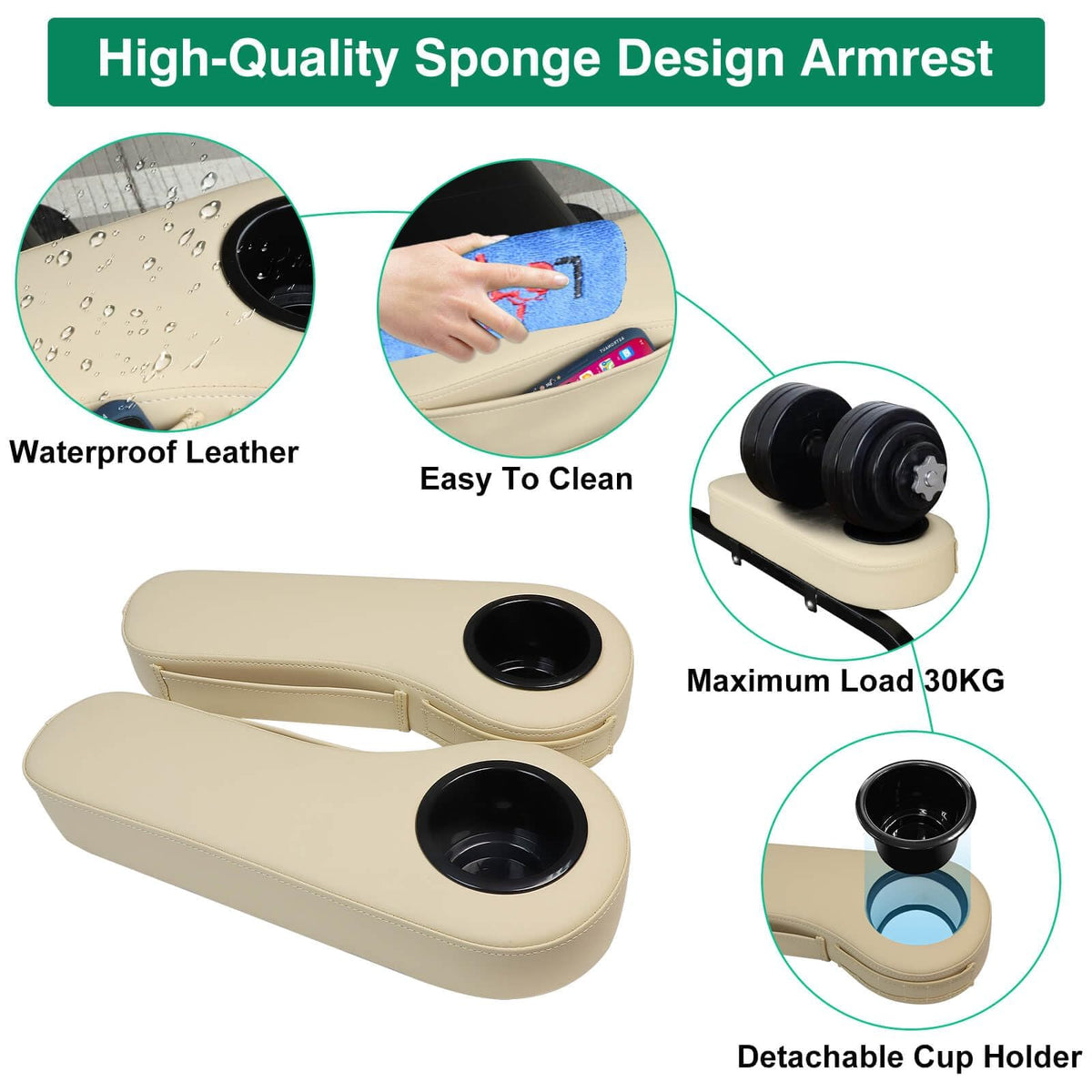 LEAPGOMAX detachable cup holder for simple cleaning after rounds