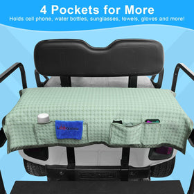 LEAPGOMAX back-seat blanket with four pockets keeps essentials organized on rides.