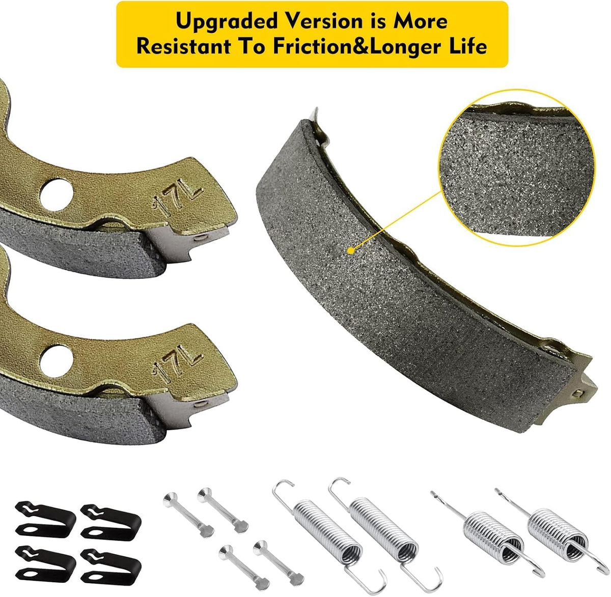LEAPGOMAX four long-17L brake shoes for quick, ready-to-install replacement