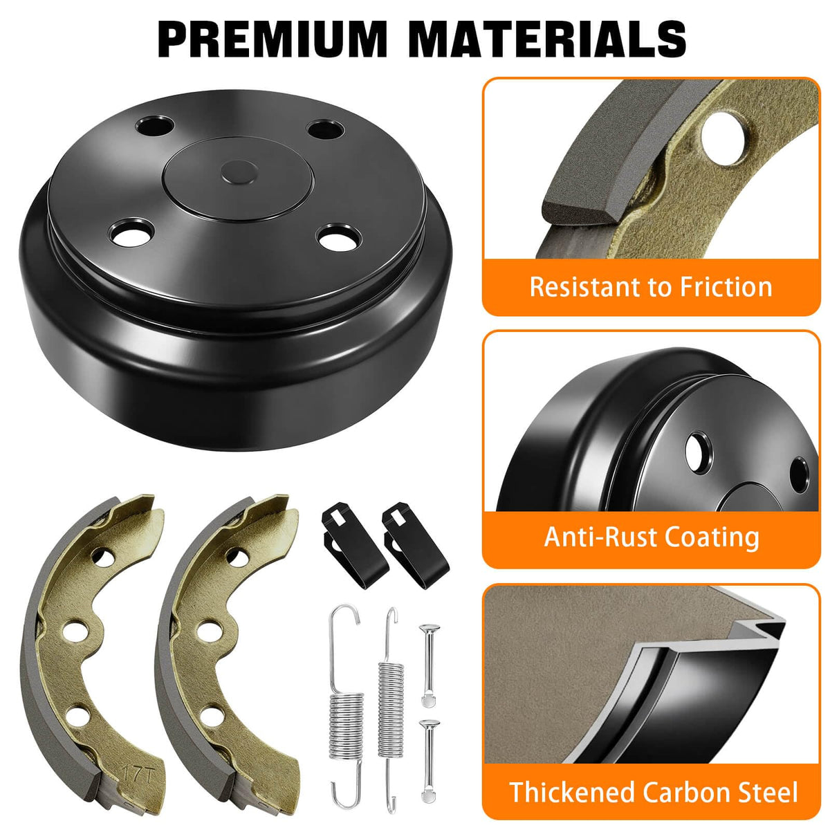 LEAPGOMAX brake shoe hold-down pins stabilize assembly