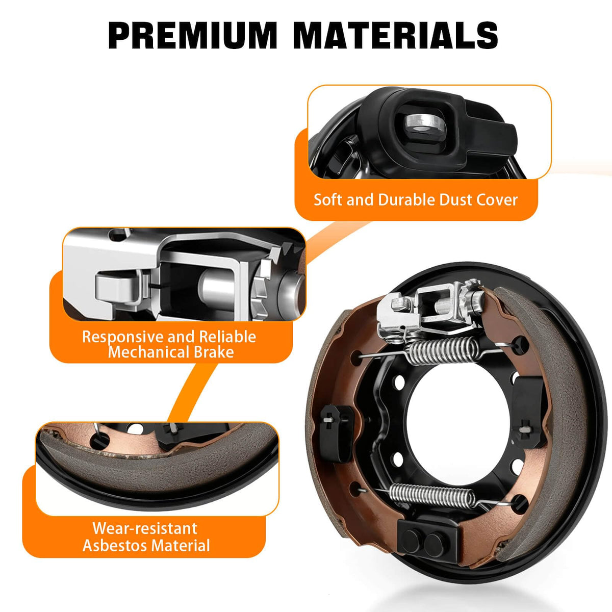 LEAPGOMAX brake shoes with retainers secure and smooth operation