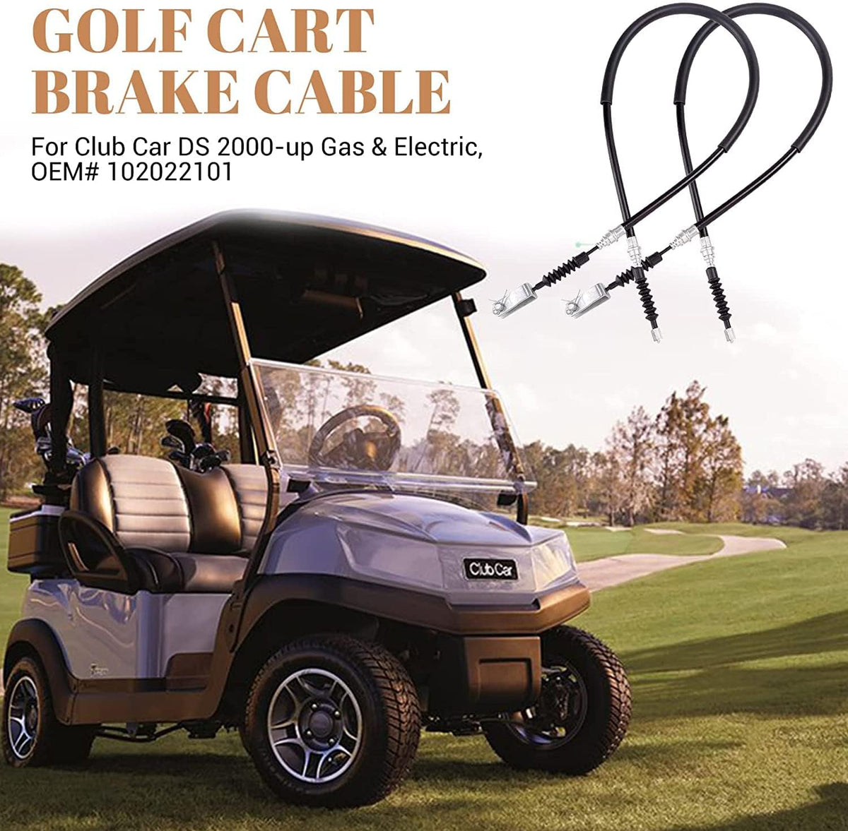 LEAPGOMAX Club Car DS brake cable pack for both sides, comprehensive replacement.