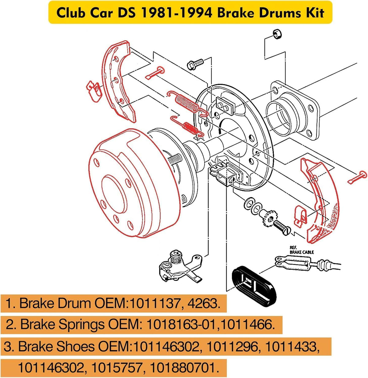 LEAPGOMAX Club Car DS brake hub assembly, precise fit for smooth operation