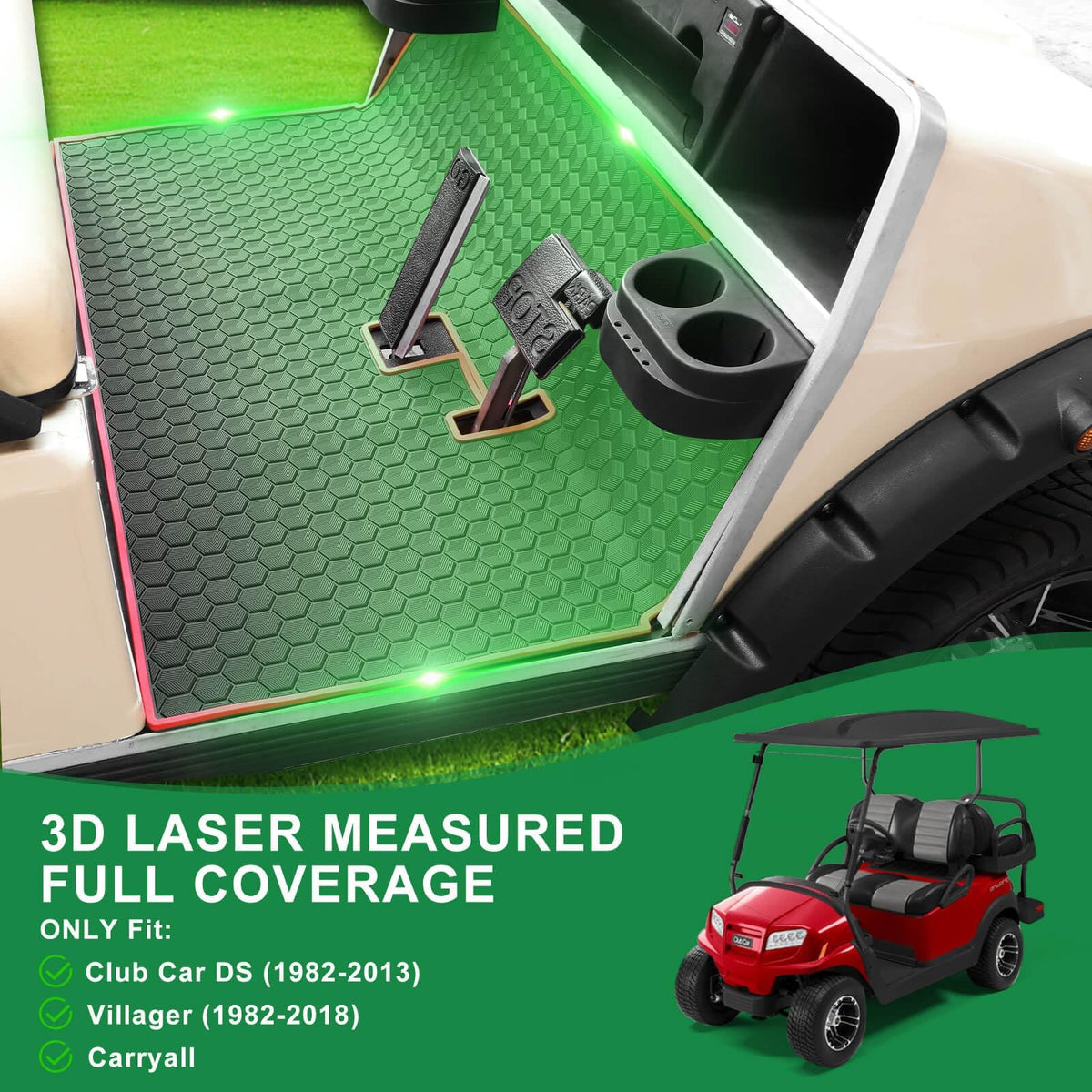LEAPGOMAX DS floor mat anti-slip hex pattern for stable footing.