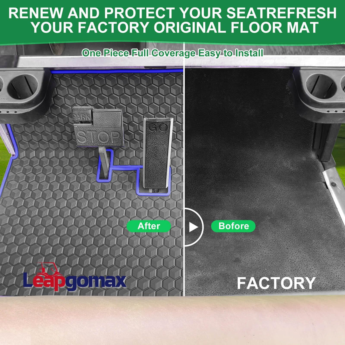 Easy installation with four clips secures the LEAPGOMAX mat in place.