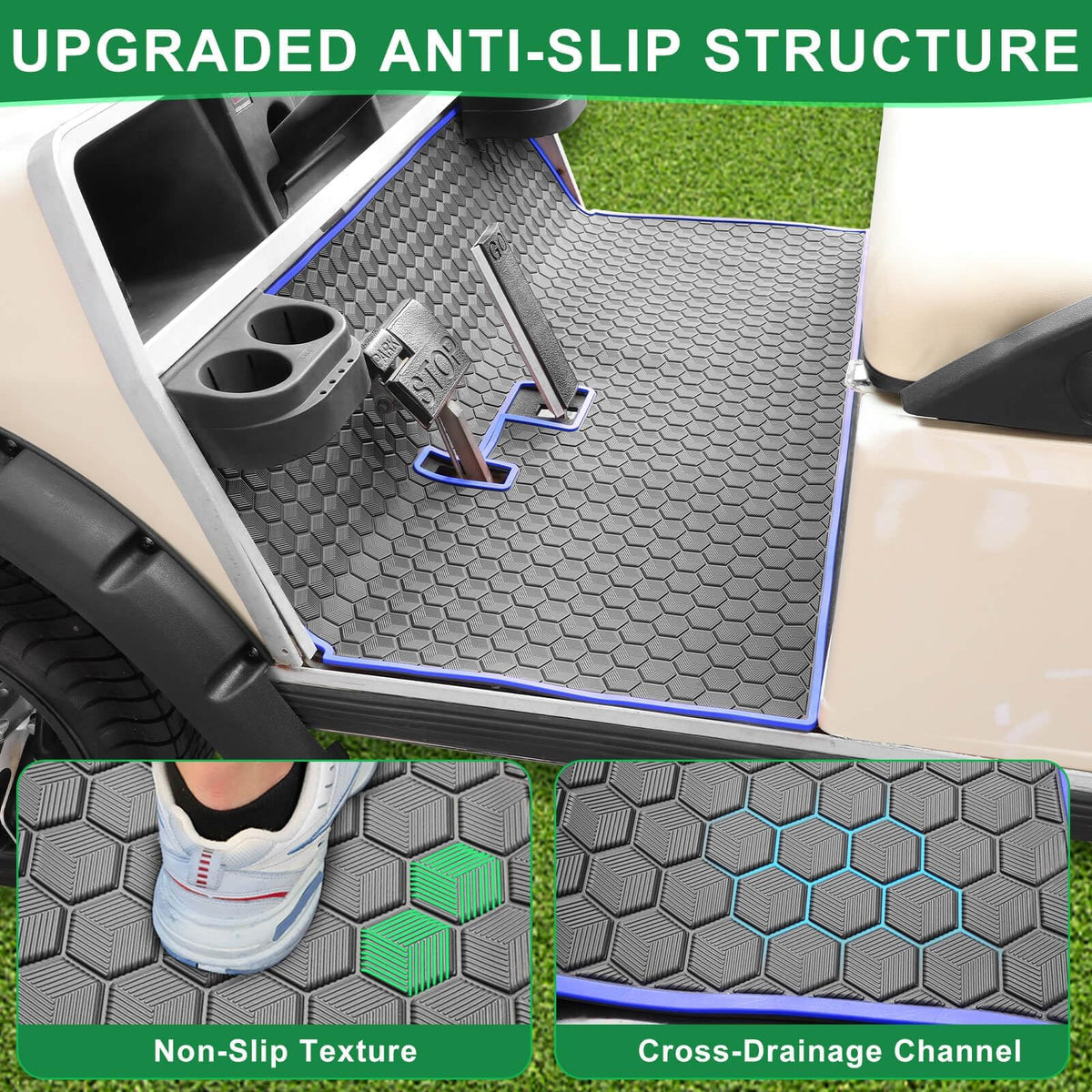 3D scanned and laser-fit LEAPGOMAX mat aligns with dash-to-seat area.