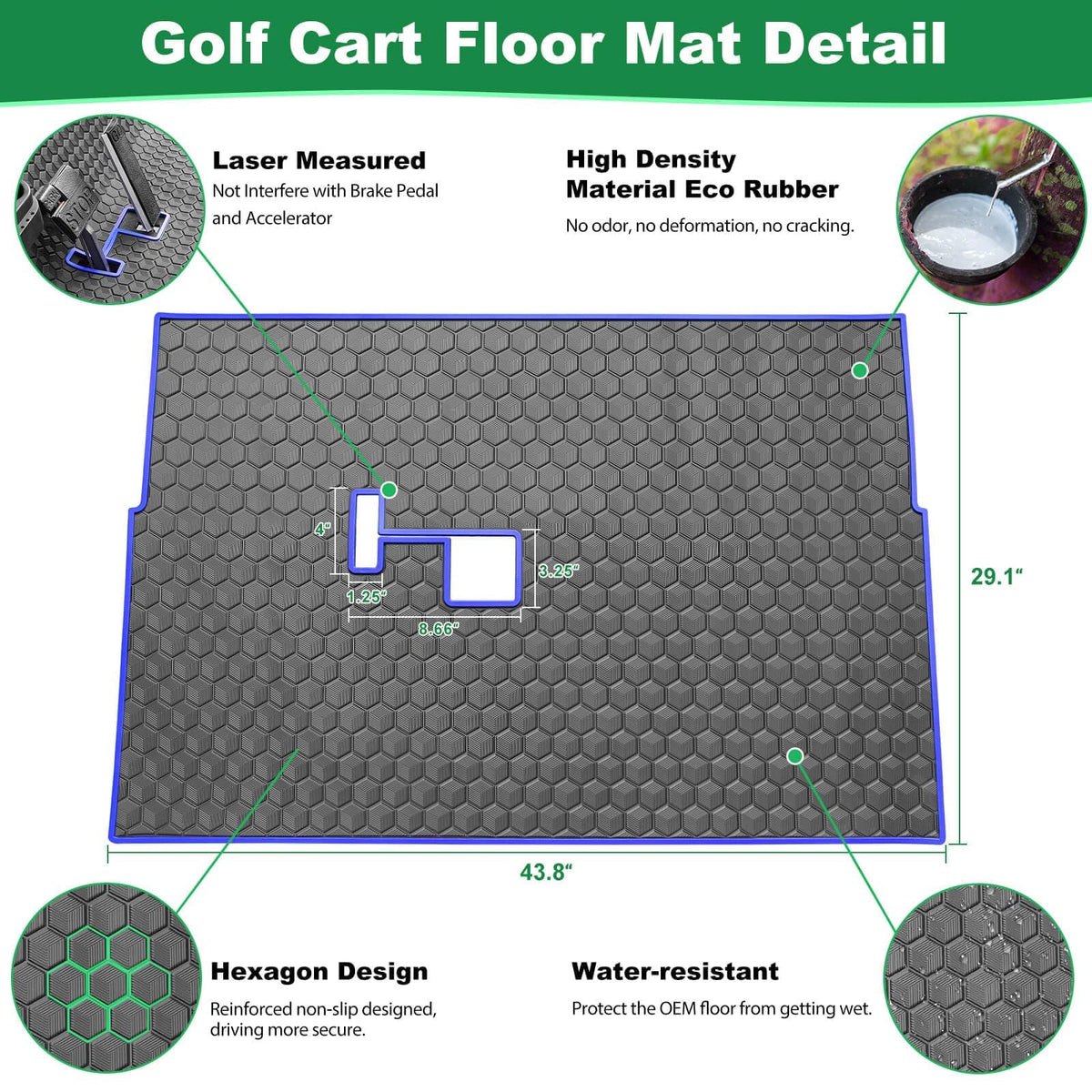 High-density natural rubber on LEAPGOMAX resists heat, cold, odor, and cracking.
