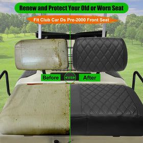 LEAPGOMAX Club Car DS front backrest cover in soft PVC leather protects seats.