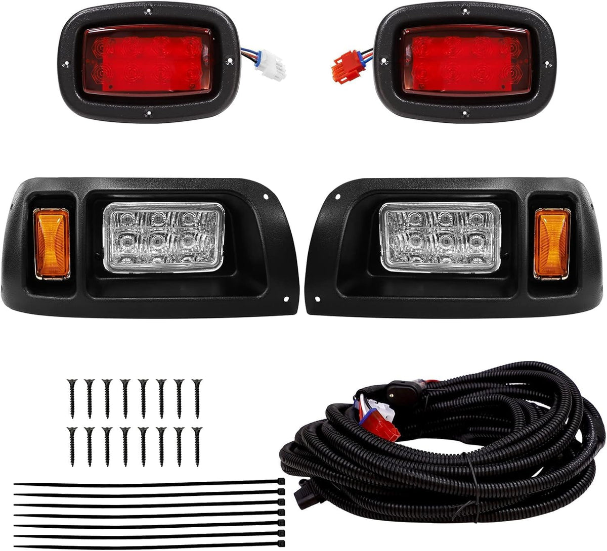 LEAPGOMAX Club Car DS left headlight providing bright night visibility for safer rides.