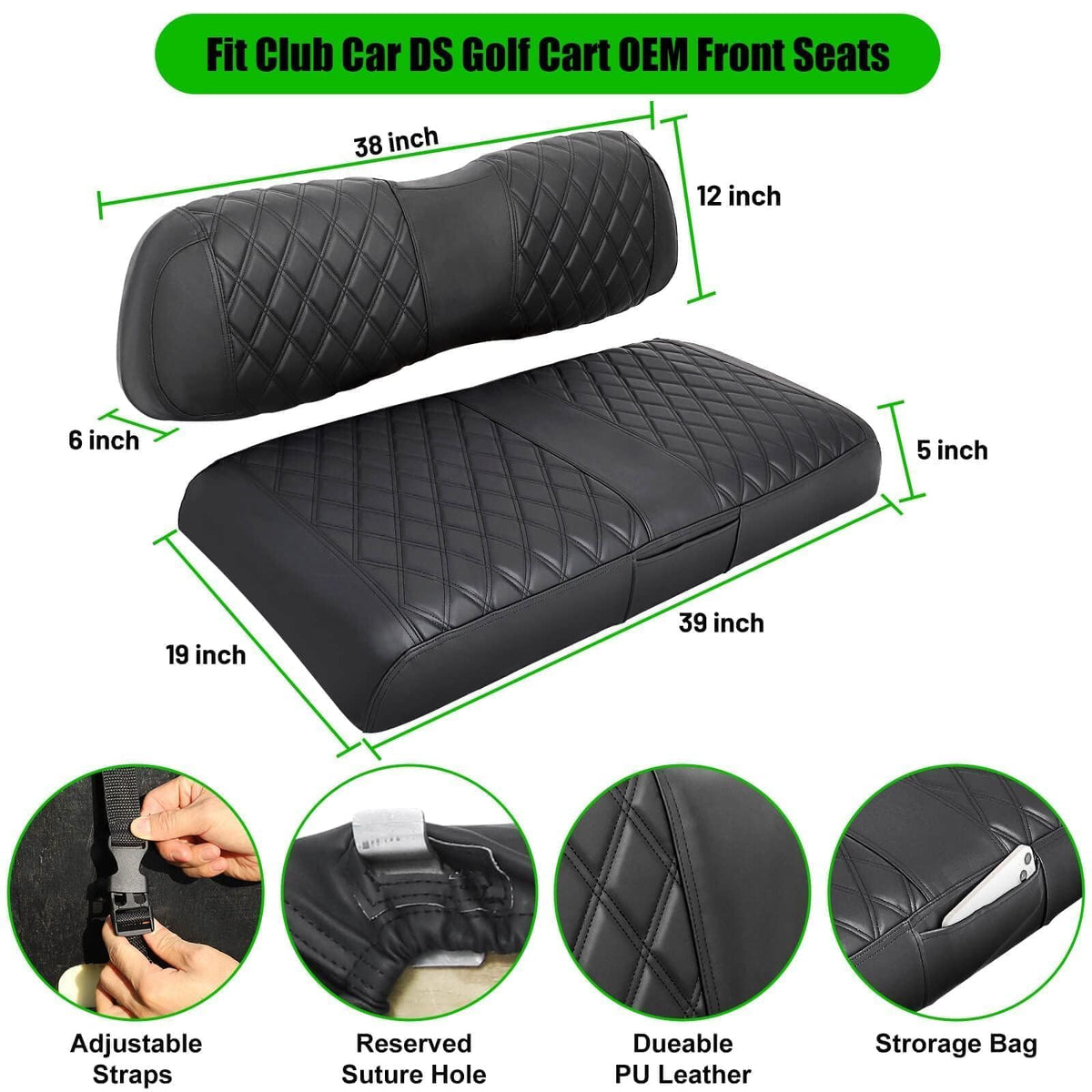 Easy installation with straps and buckles for LEAPGOMAX DS seat covers.