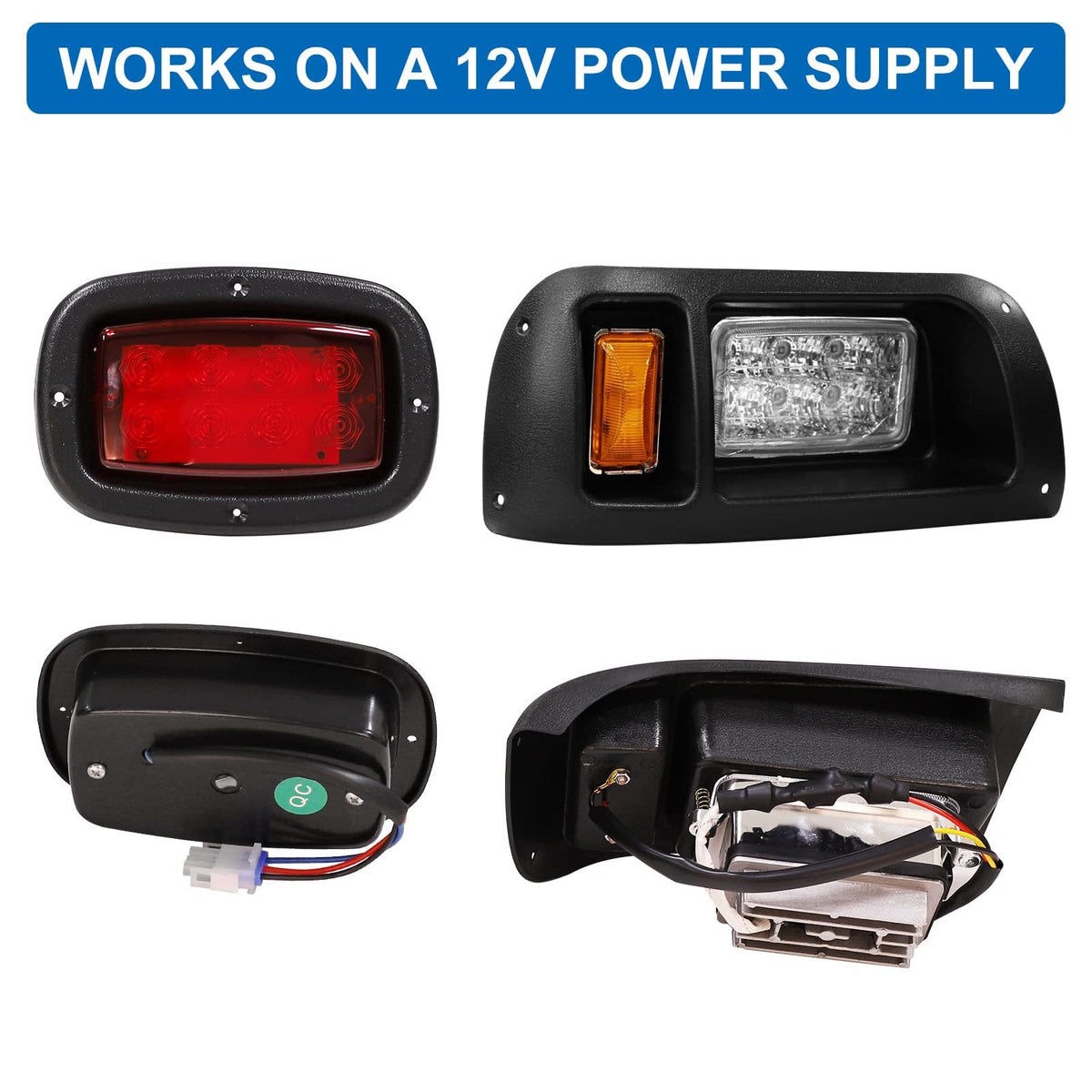 LEAPGOMAX Club Car DS right taillight enhancing rear visibility on dark roads.