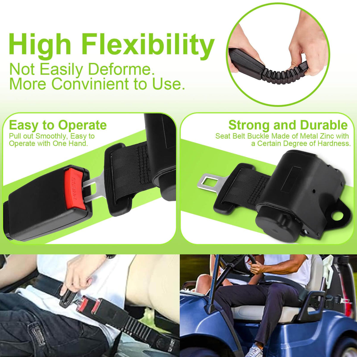 Club Car DS belt and bracket kit ready for secure seating