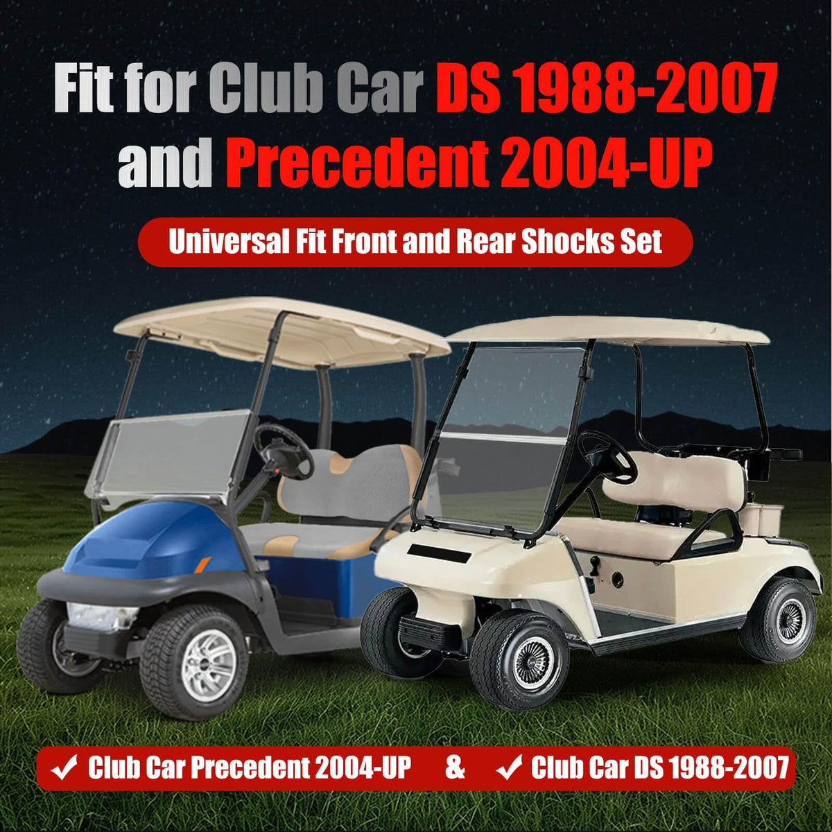LEAPGOMAX Club Car front shock right enhances steering response on uneven surfaces
