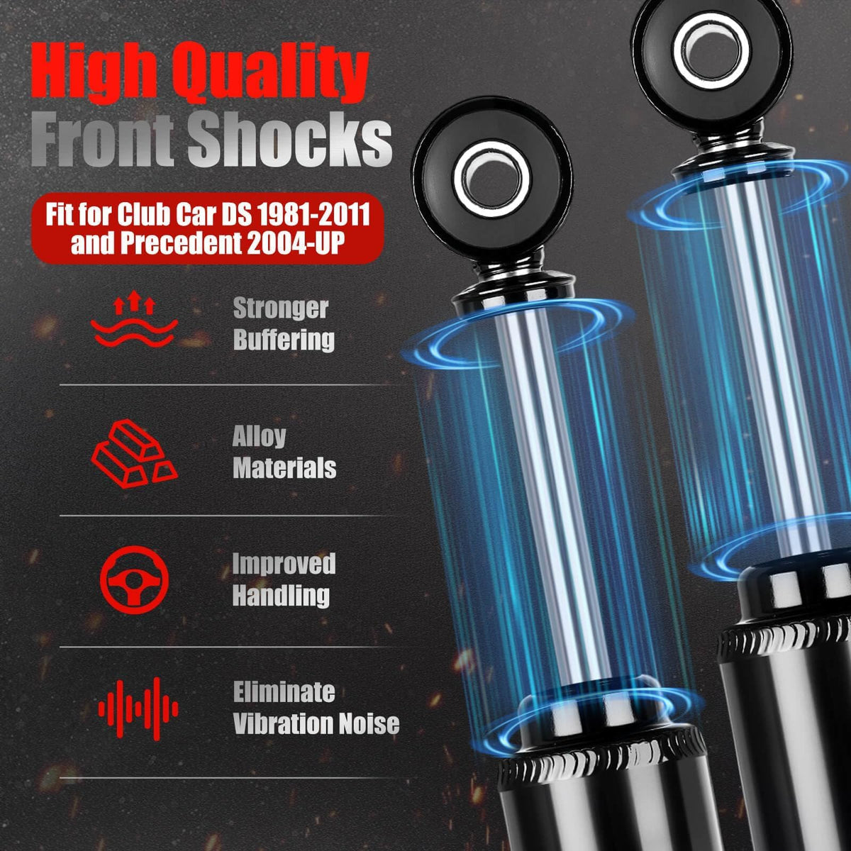 LEAPGOMAX front shock Tempo 2018-up delivers smoother golf cart travel