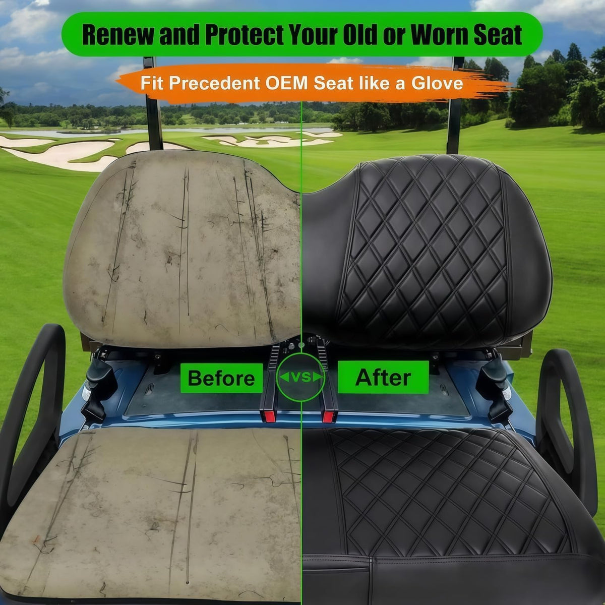 LEAPGOMAX Club Car Precedent bench cover adds protection and comfort