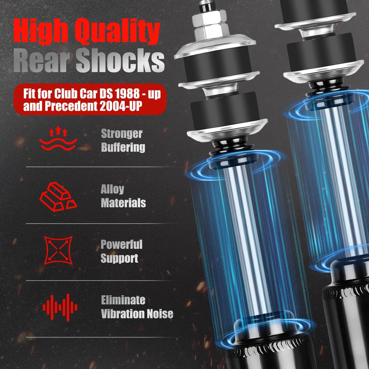 LEAPGOMAX Club Car Tempo rear shock 2018–up improves control on rough terrain