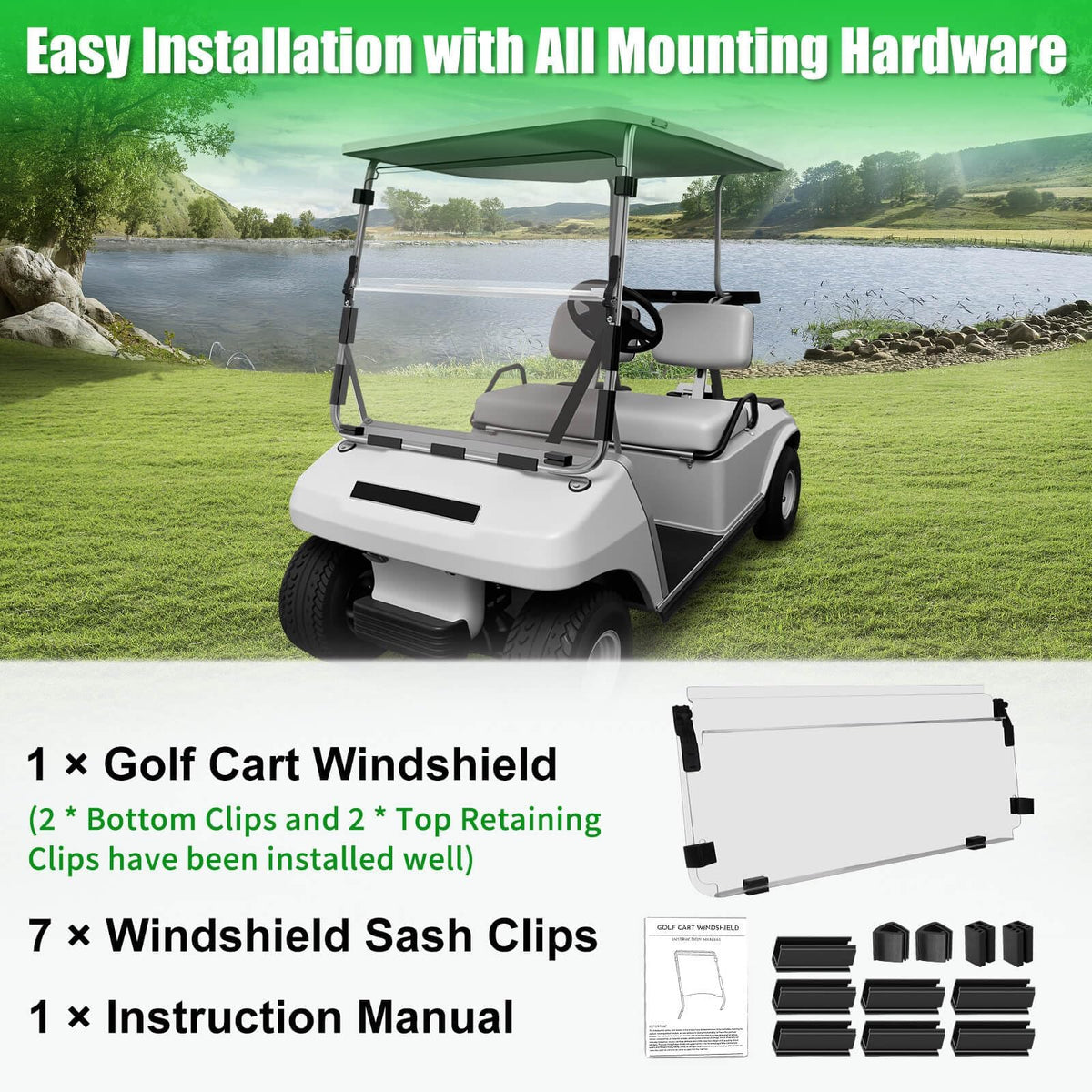 Compatible with 1 inch straight struts rail for Club Car DS with LEAPGOMAX.