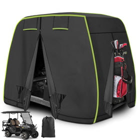 LEAPGOMAX universal fit covers EZGO, Club Car, and Yamaha carts for all-weather protection.