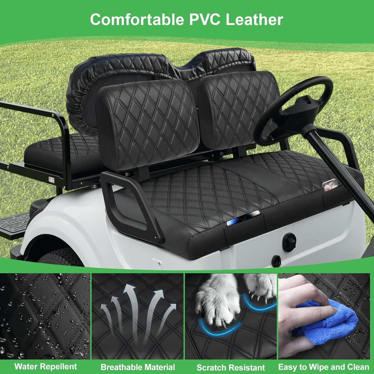 LEAPGOMAX diamond stitch texture adds style and durability
