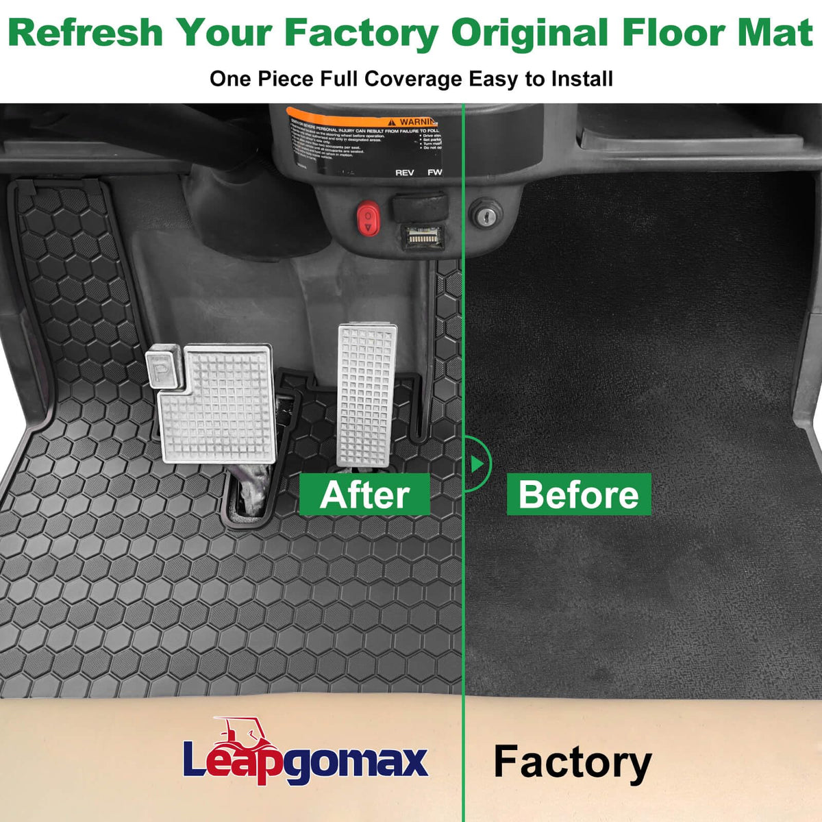 LEAPGOMAX durable mat designed for all-season golf-cart use
