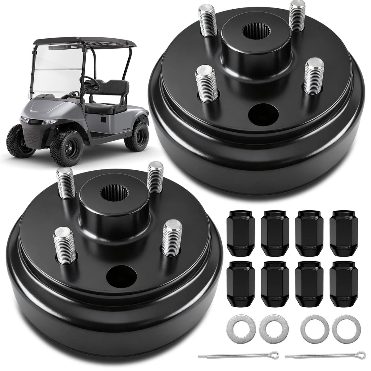 LEAPGOMAX EZGO brake drum with 1 inch hole for precise fit and braking.