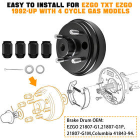 Center large hole design supports quick alignment during installation for EZGO drums.