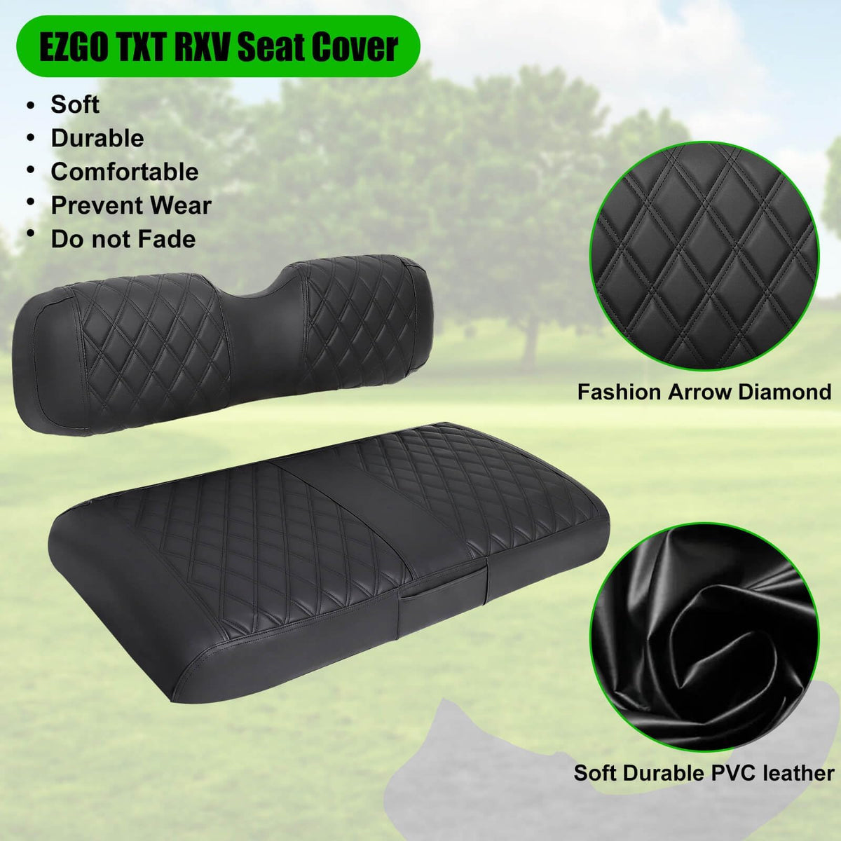 LEAPGOMAX EZGO installed seat demonstrates clean fit and stable coverage