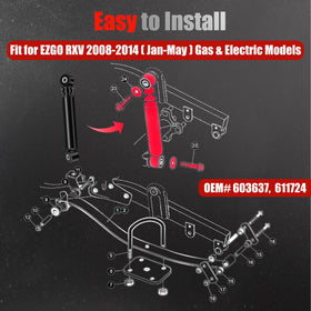 EZGO RXV shocks installed on cart deliver smoother rides over bumps.