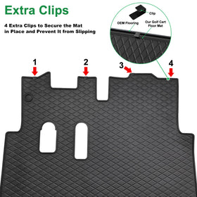 LEAPGOMAX EZGO RXV floor mat 3D diamond texture resists mud and debris