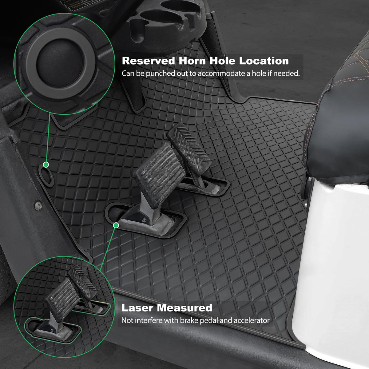 LEAPGOMAX EZGO RXV floor mat anti-slip surface improves traction