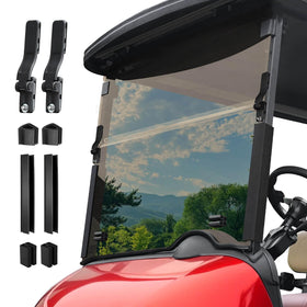LEAPGOMAX EZGO RXV 5mm PC windshield for strong impact resistance.