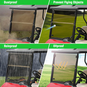 LEAPGOMAX EZGO RXV windshield ships with protective packaging.