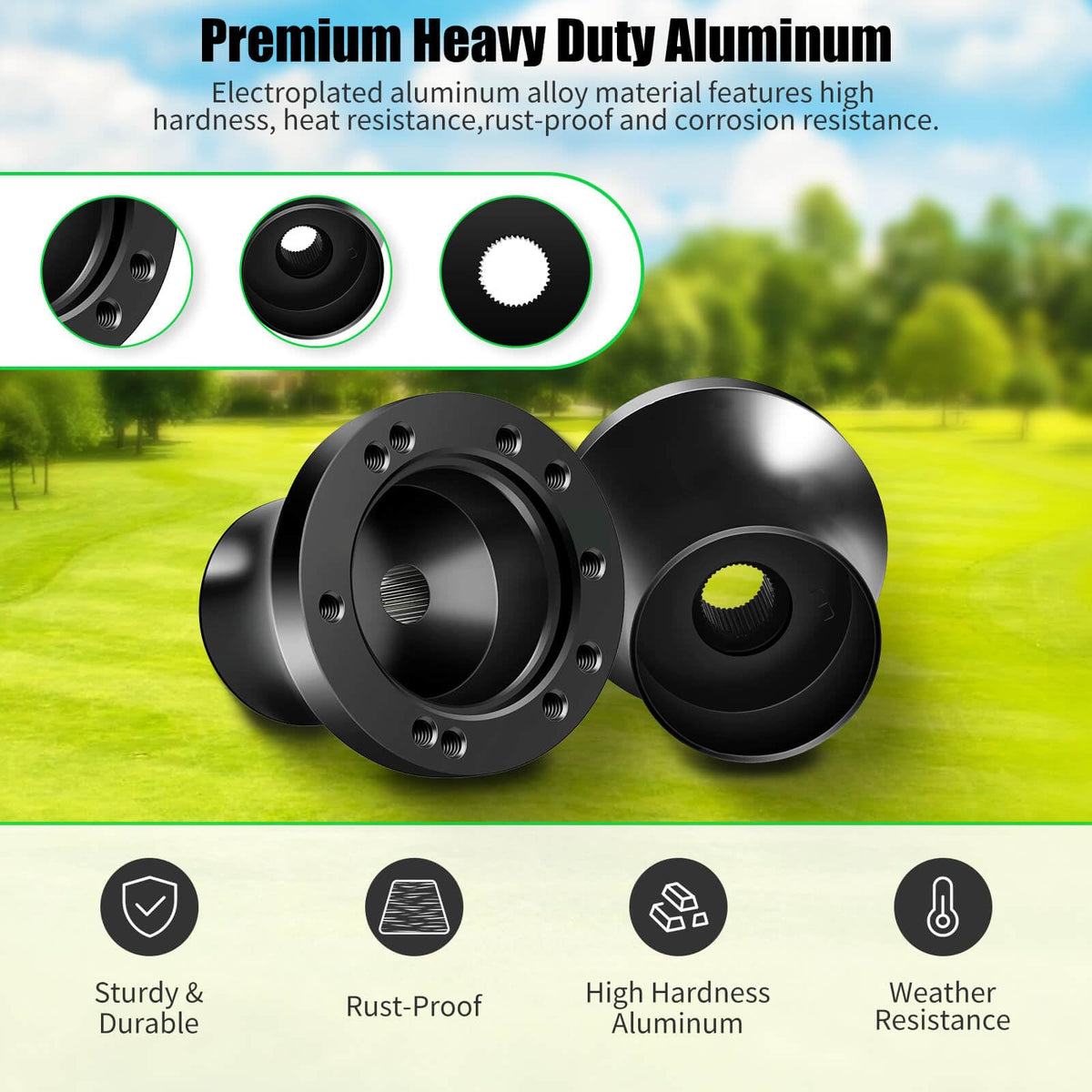 Medalist cart pairing shows durable aluminum base for long lasting use