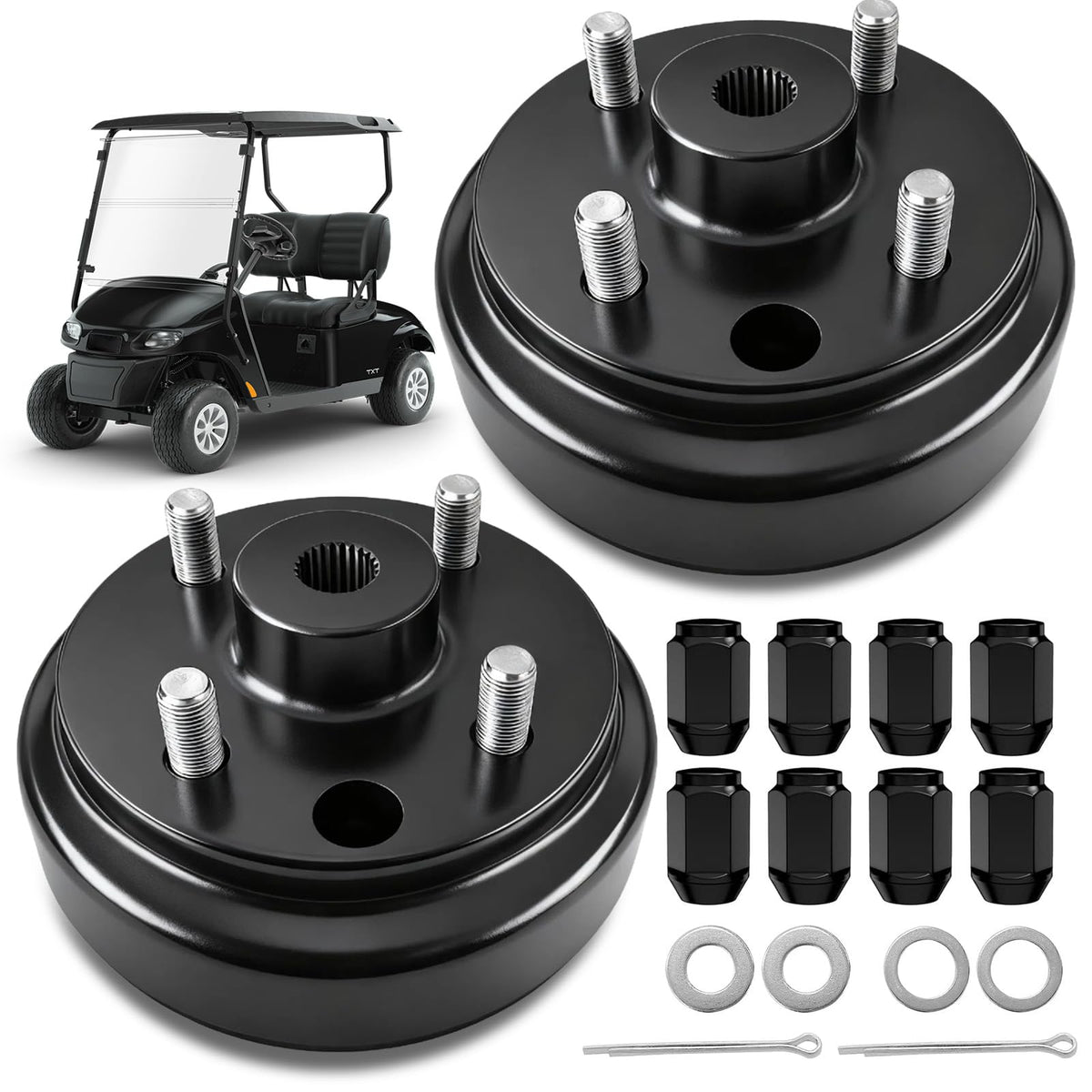 LEAPGOMAX EZGO TXT brake drum hub assembly in durable steel for steady braking
