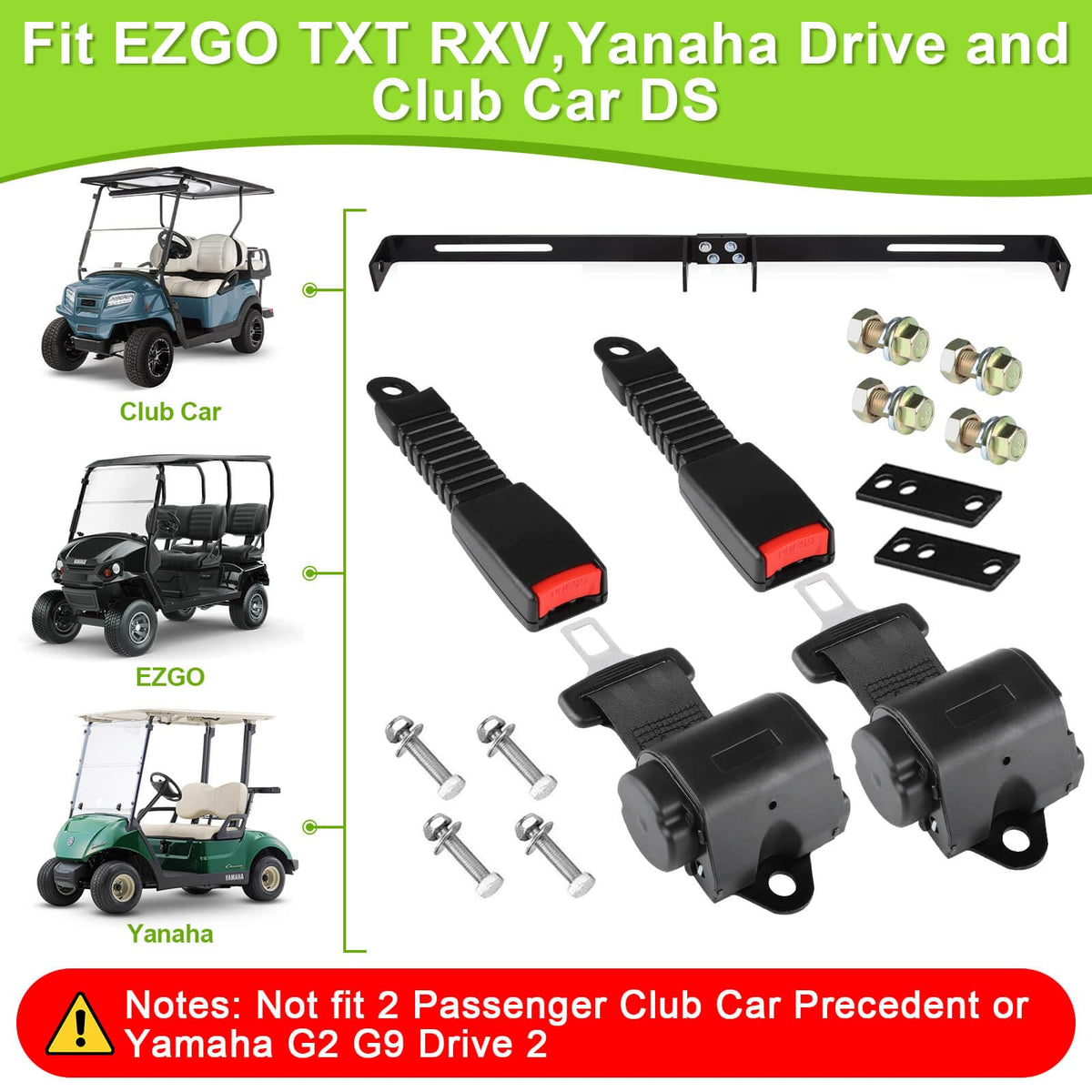 EZGO TXT-compatible belt ready for passenger restraint