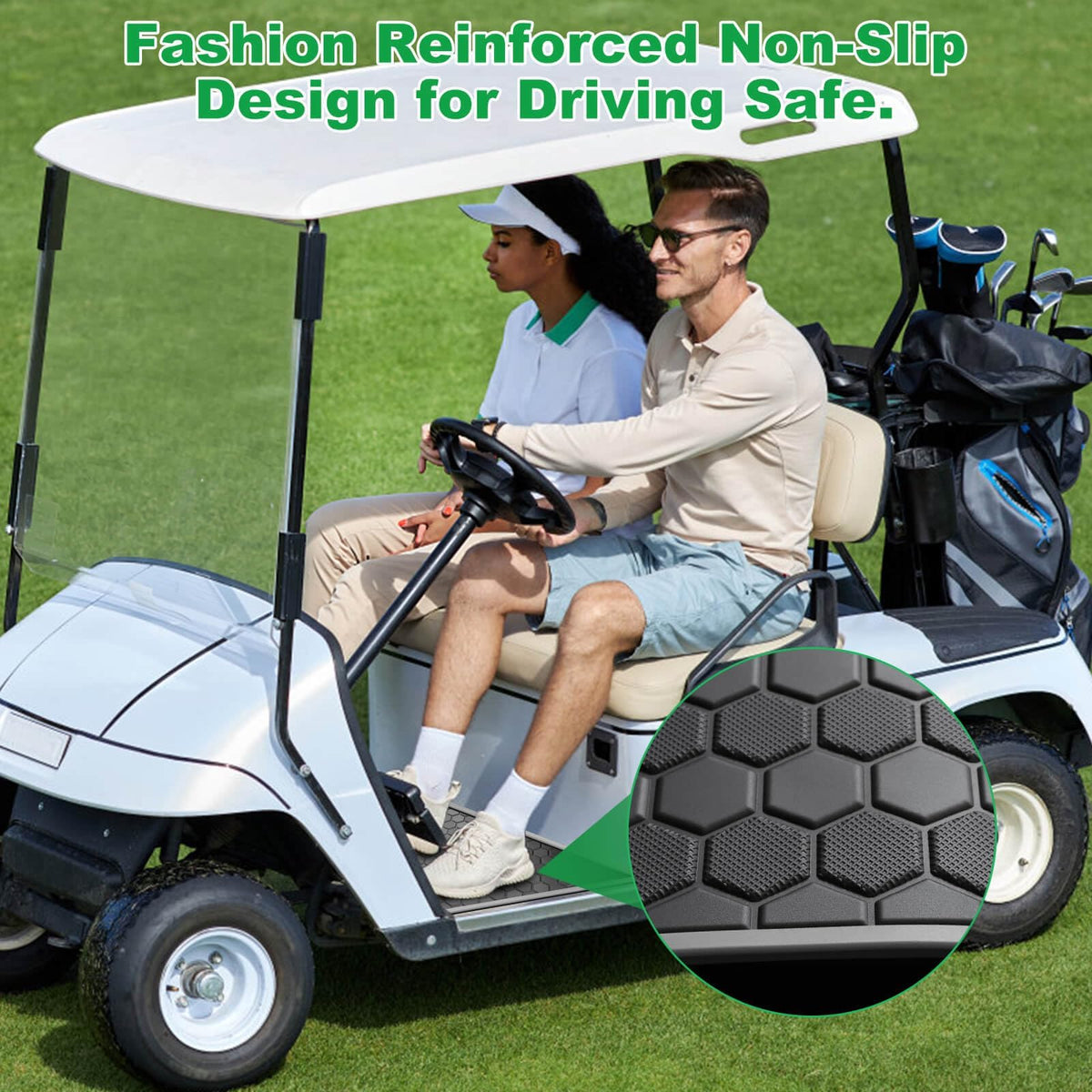 LEAPGOMAX EZGO TXT floor mat gray is durable natural rubber.